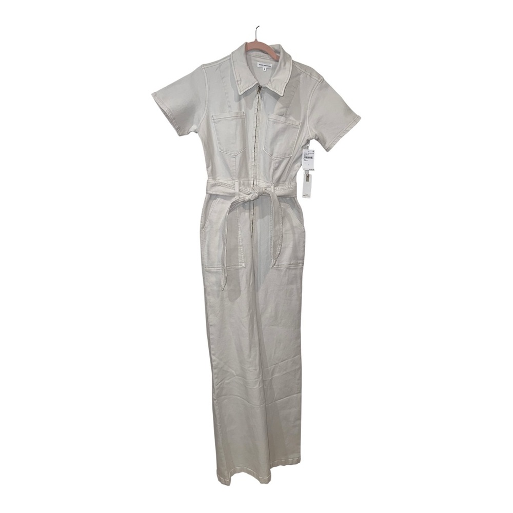 Good American Belted Utility Jumpsuit Bone Size 2 (Fits Small) NWT Wide Leg - Picture 2 of 12